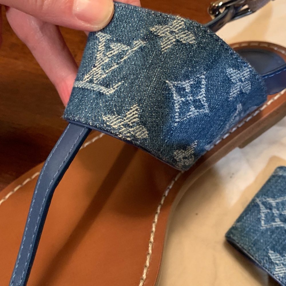 Rare brand new authentic denim collection Louis Vuitton sandals size 37 ( US 7) - Picture 16 of 17